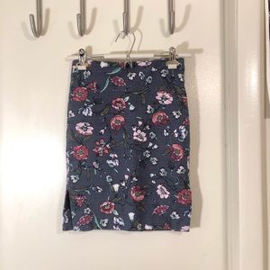 LOFT Outlet floral skirt with side slits